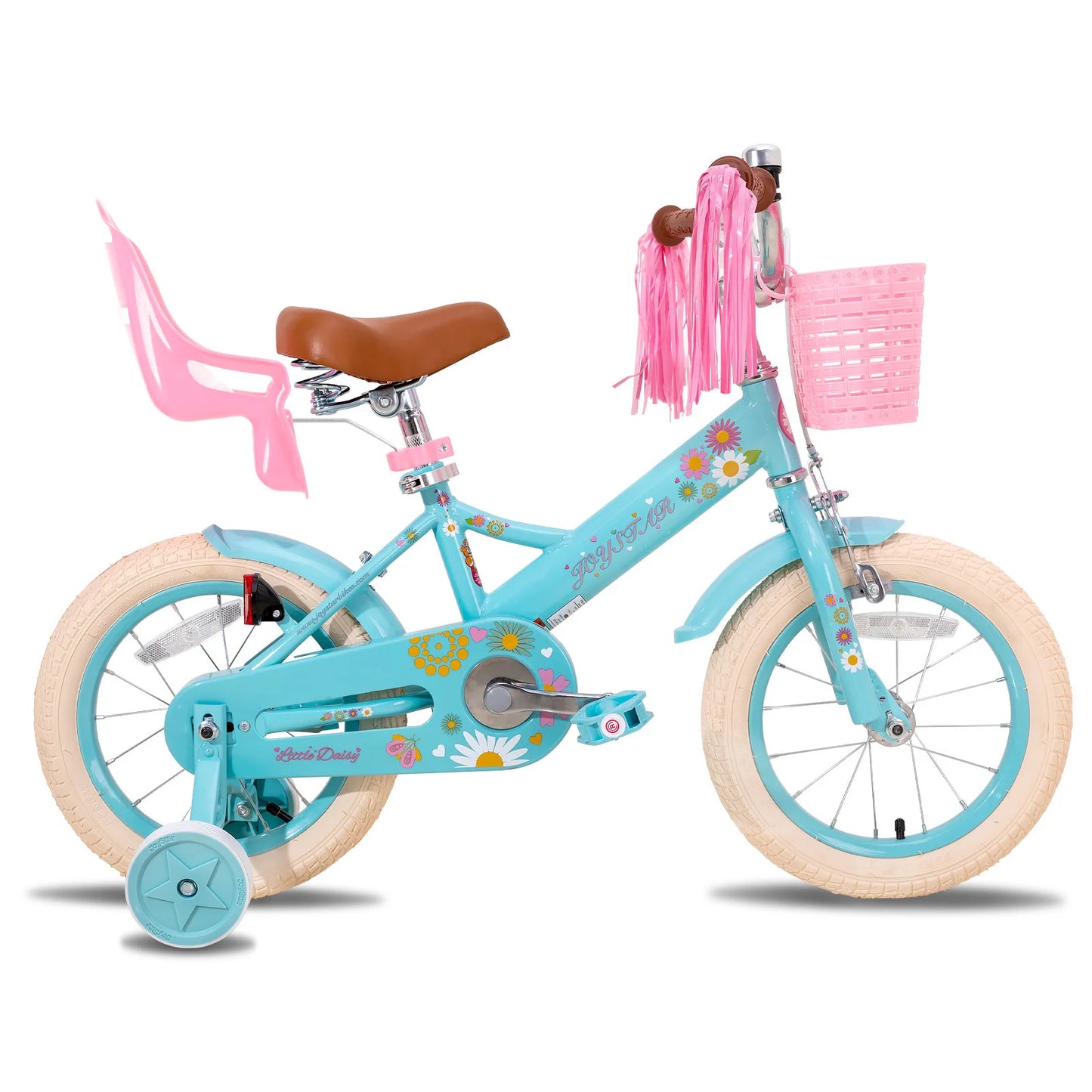 Joystar Kids Bike for Ages 2 to 7 Years 12 14 16 Inch Girls Bike with Doll Seat and Streamers Boys Bike with Flag and Plate
