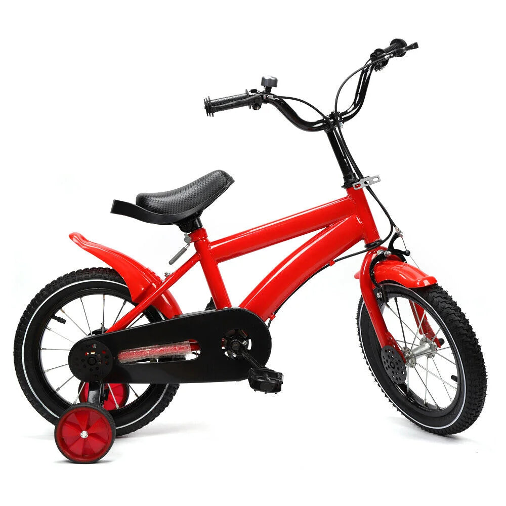 14 Inch Boys Girls Children's Bicycle for Kids Ages 2 to 11 in White Red Blue and Yellow