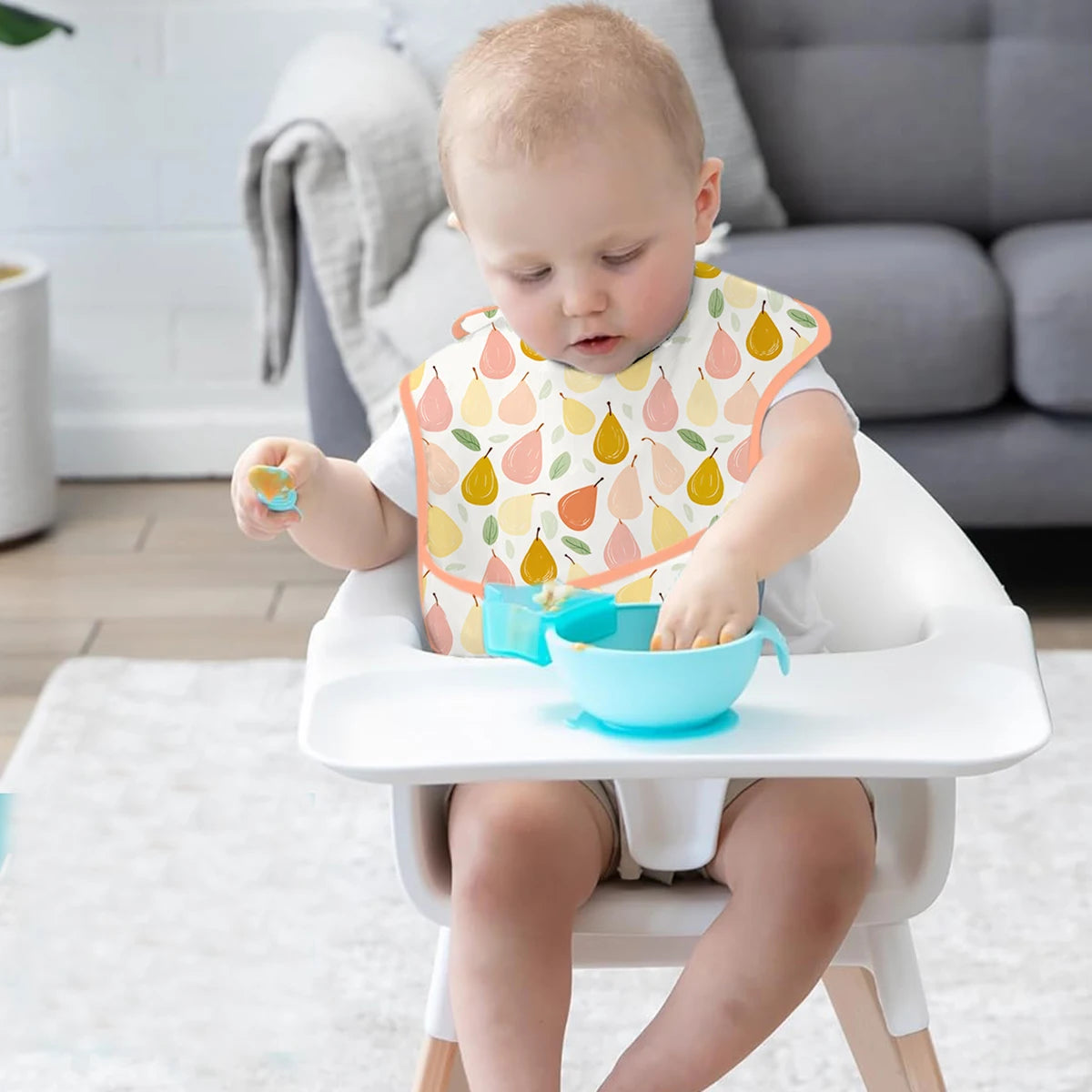 Waterproof Baby Sleeveless Feeding Bibs Set Full Body Cover