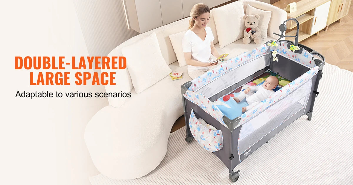 SucceBuy Baby Bassinet Bedside Sleeper With Storage Basket