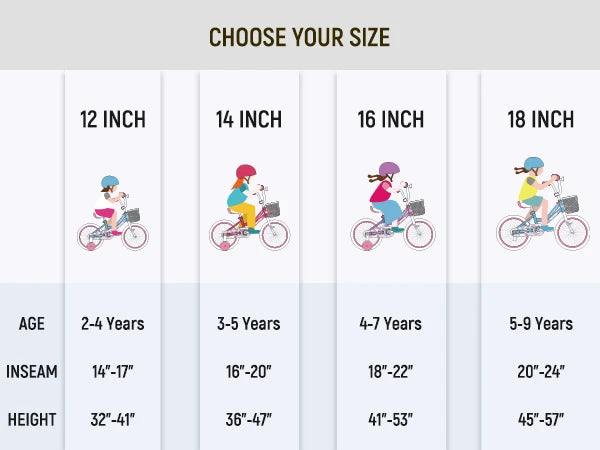 US Girls Bike With Basket And Training Wheels 12 Inch
