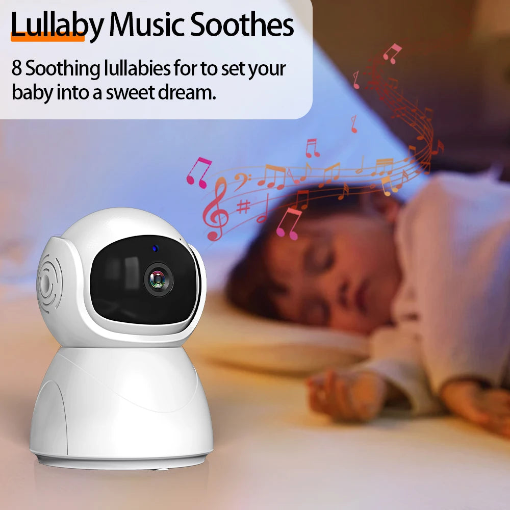 5 Inch Electronic Baby Monitor With Pan Tilt Zoom Camera Battery IPS Screen Wireless Babysitter Video Audio Lullaby Baby Nanny