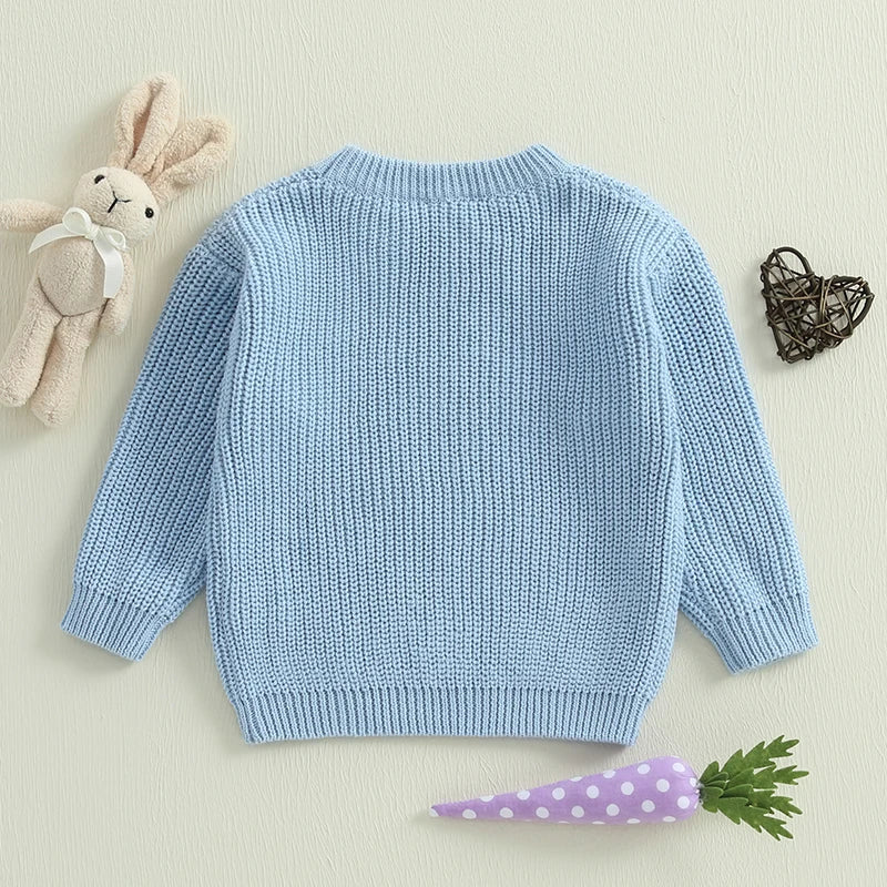 Adorable Easter Kids Sweaters With Bunny Ears Knit Pullover