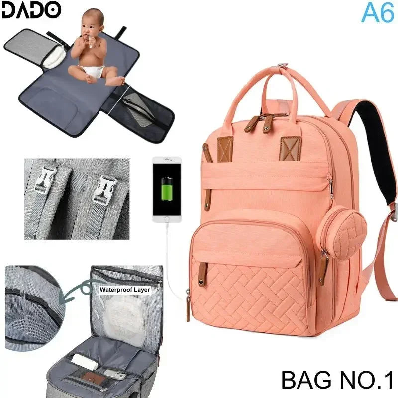 Diaper Backpack Mommy Waterproof Travel Tote Stroller Straps