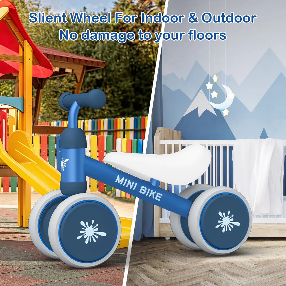 Baby Balance Bike Ride On Toy for 1 Year Old Boys and Girls Indoor Anti-Drop Walker for 10 to 24 Month Babies First Bike Birthday Gift