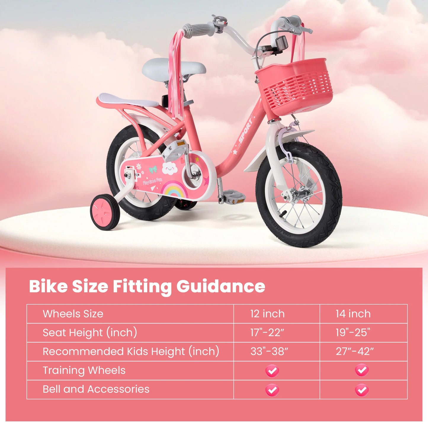 12 Inch Kids Bike for Ages 2 to 5 Years Old Boys and Girls with Training Wheels Children Bicycle for Kids and Toddlers