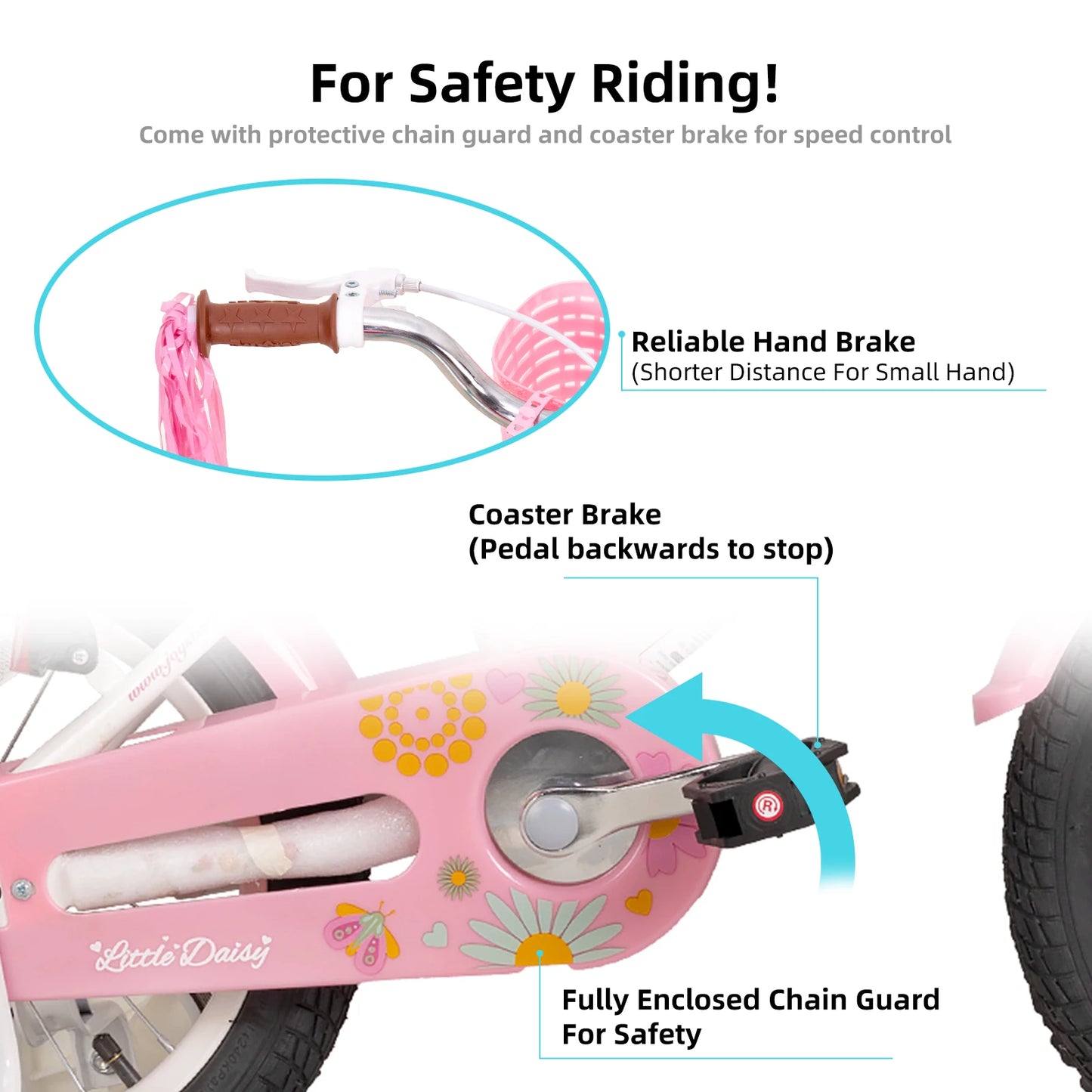 Joystar Kids Bike for Ages 2 to 7 Years 12 14 16 Inch Girls Bike with Doll Seat and Streamers Boys Bike with Flag and Plate