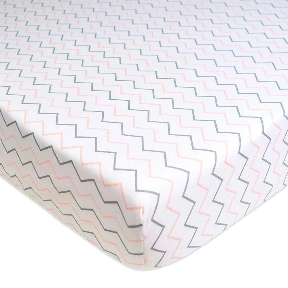 2 Pack Natural Cotton Fitted Crib Sheets 52x28 Hypoallergenic