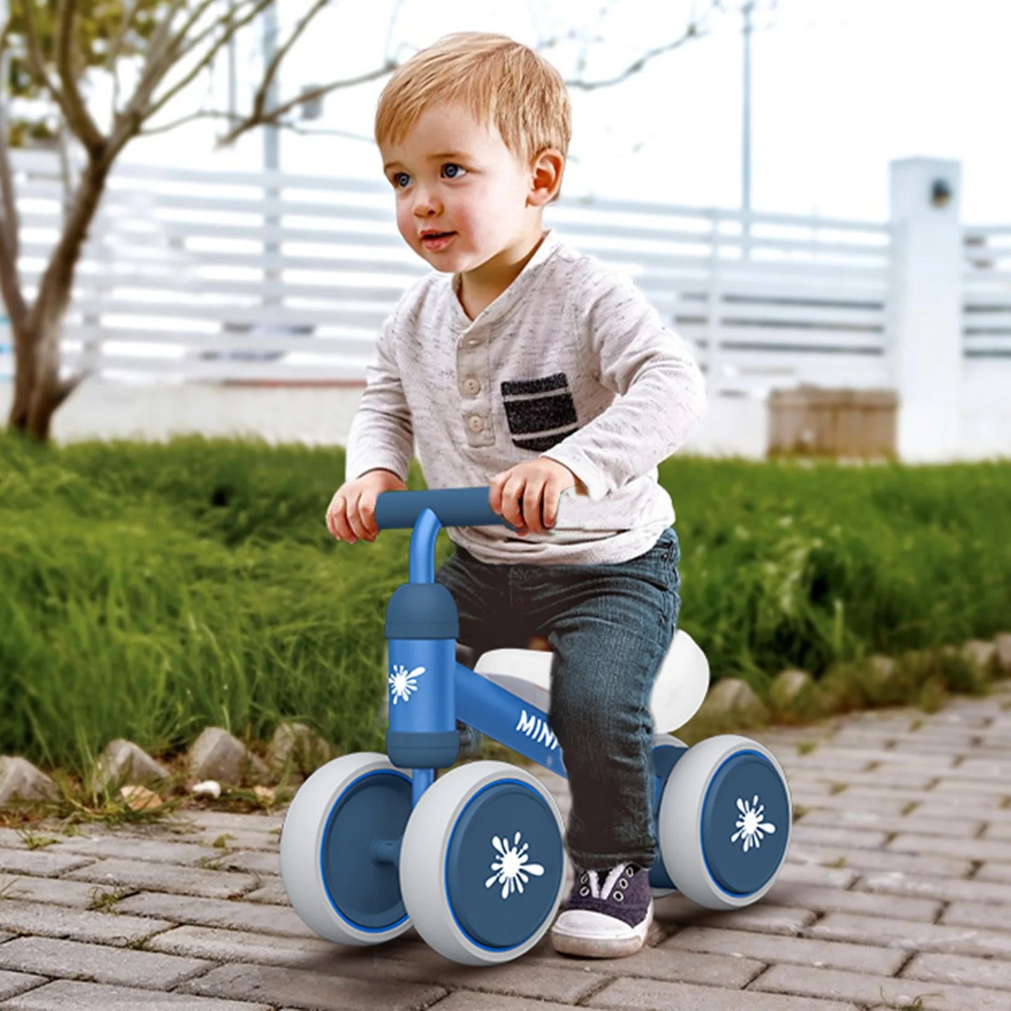 Baby Balance Bike Ride On Toy for 1 Year Old Boys and Girls Indoor Anti-Drop Walker for 10 to 24 Month Babies First Bike Birthday Gift