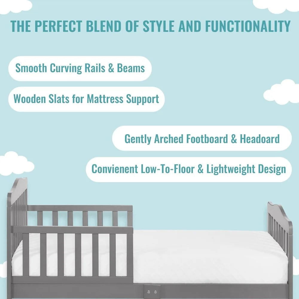 Toddler Bed Low To Floor With Two Side Rails JPMA Certified