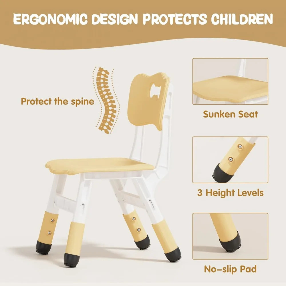 Kids Table And Chairs Set Height Adjustable Graffiti Desk