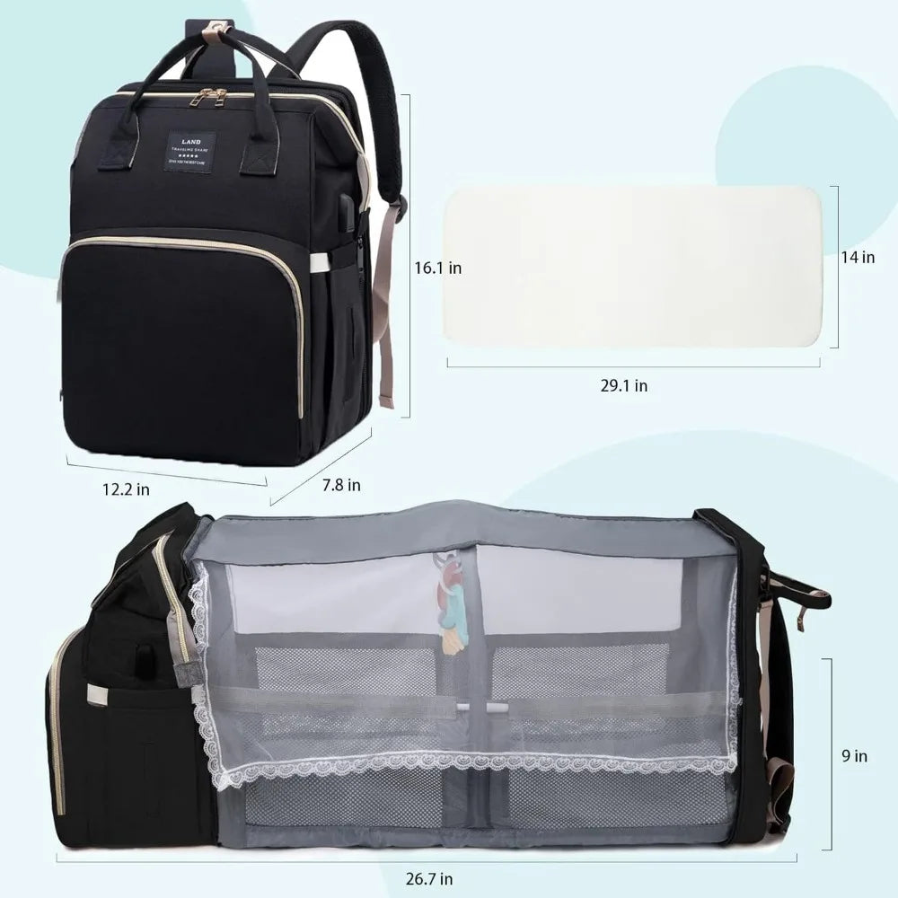 Diaper Bag With Changing Station Backpack Large Capacity