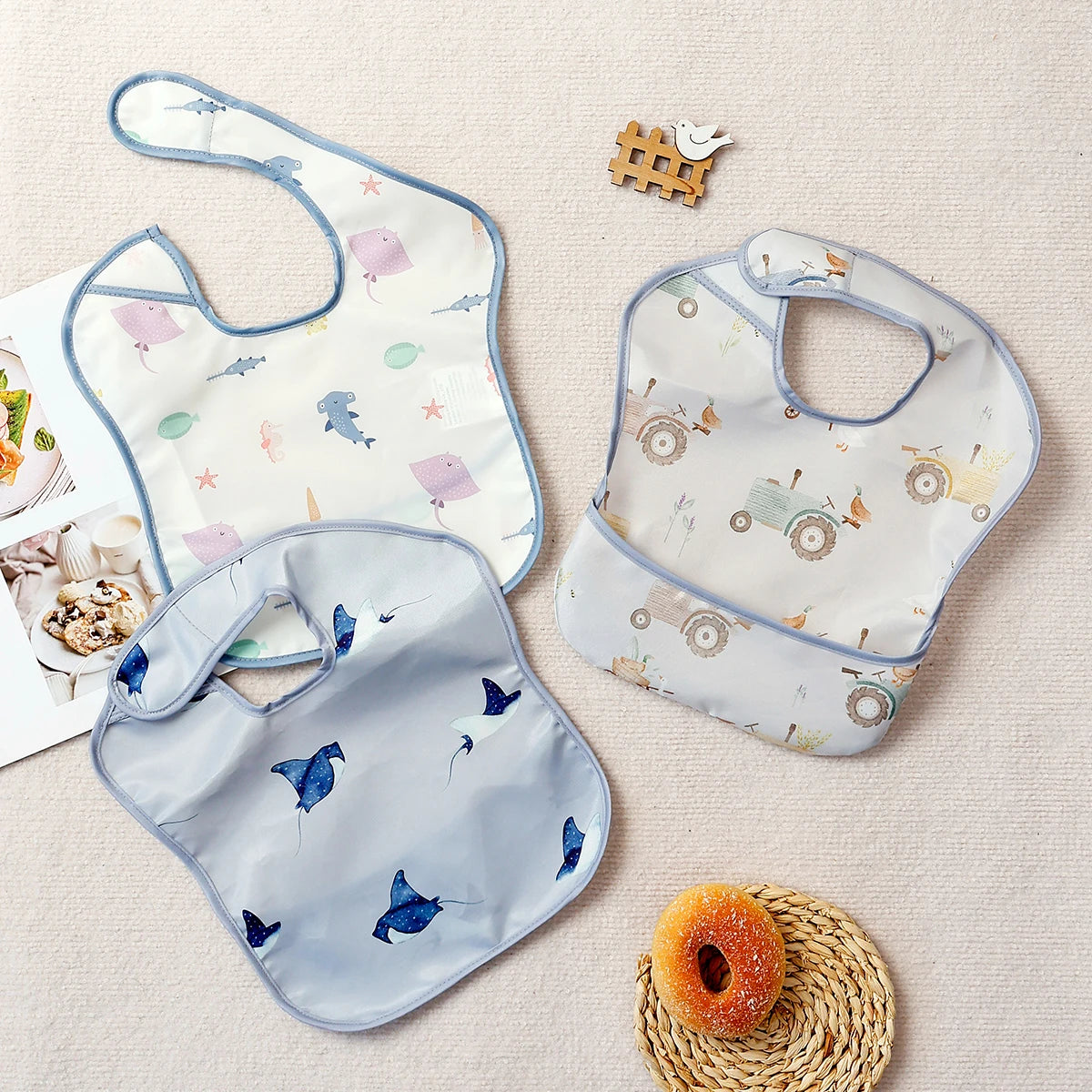 Waterproof Baby Sleeveless Feeding Bibs Set Full Body Cover