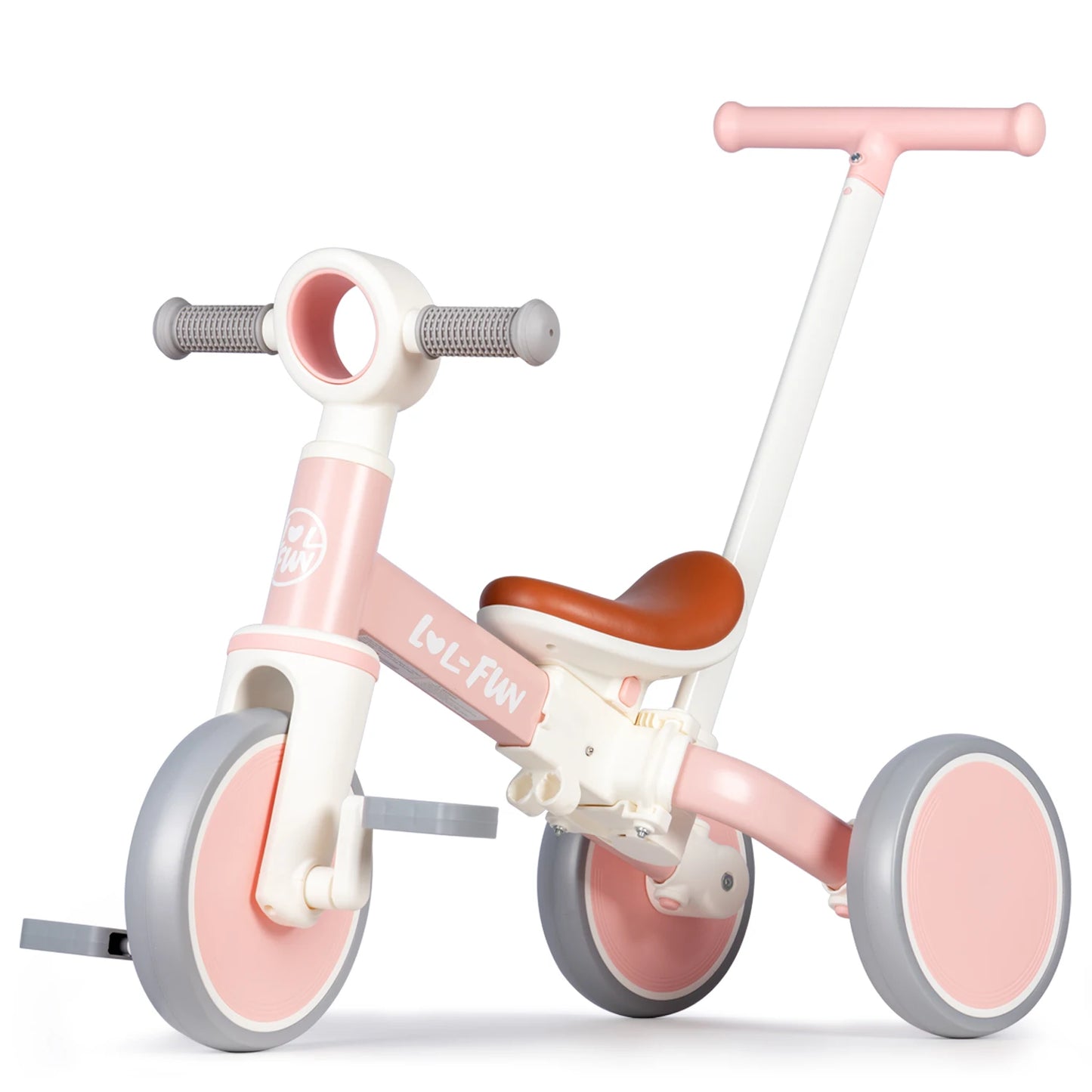 5 in 1 Toddler Tricycles for 1 to 3 Year Olds Baby Balance Bike with Parent Steering Push Handle