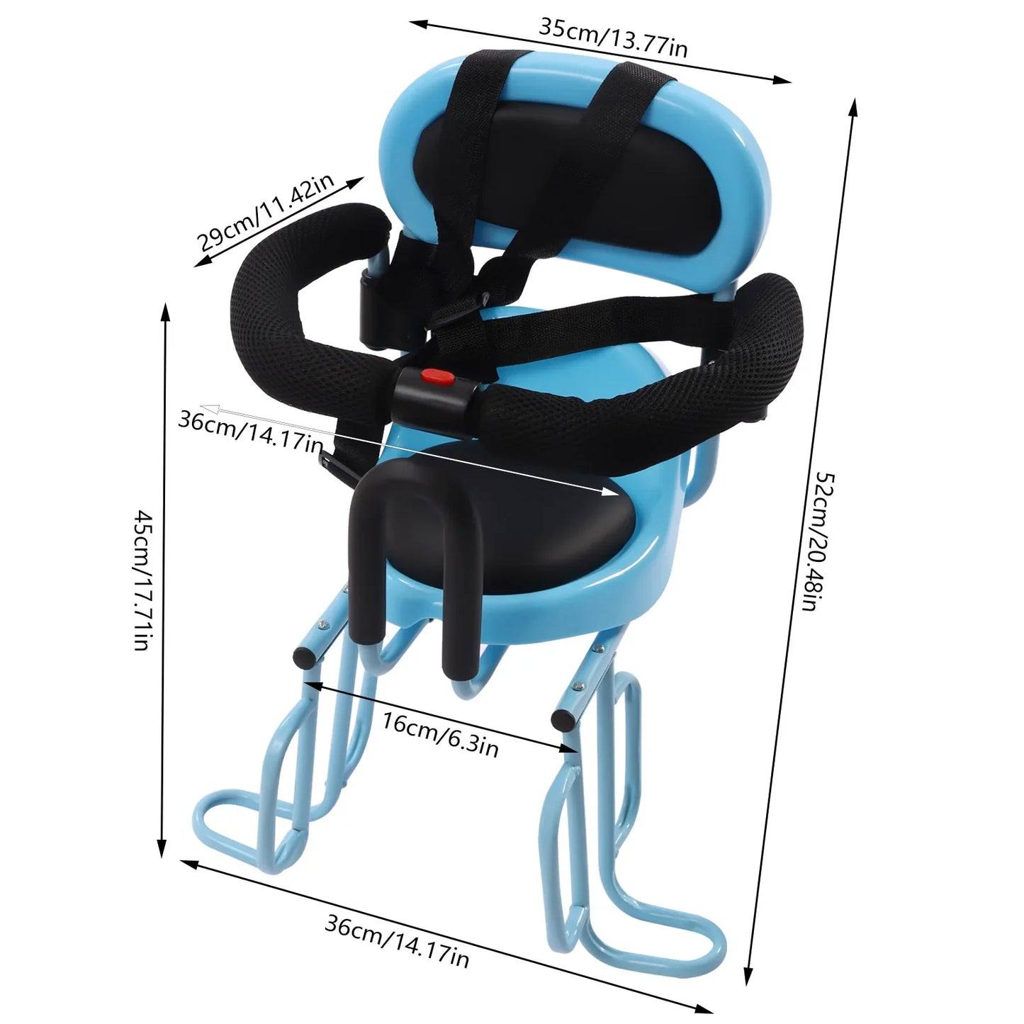 Bike Child Safety Seat With Foot Pedal Belt Universal
