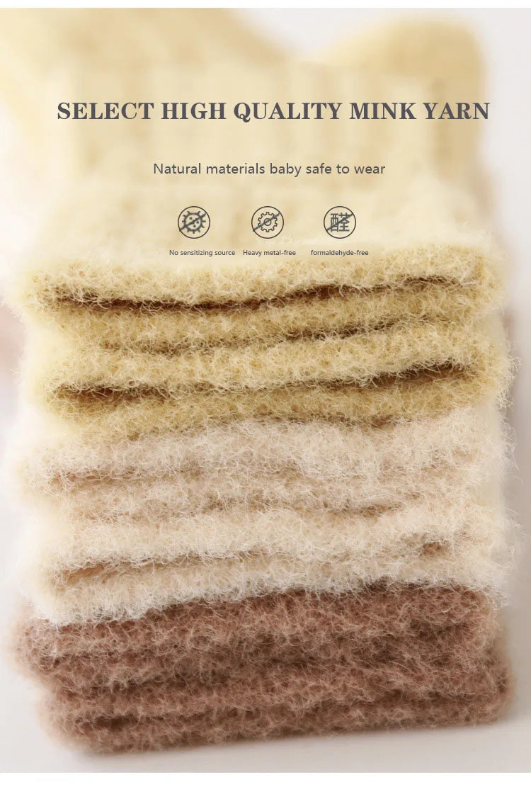 Warm Baby Socks 3 Pairs Thick Winter Cotton Unisex Mid Tube