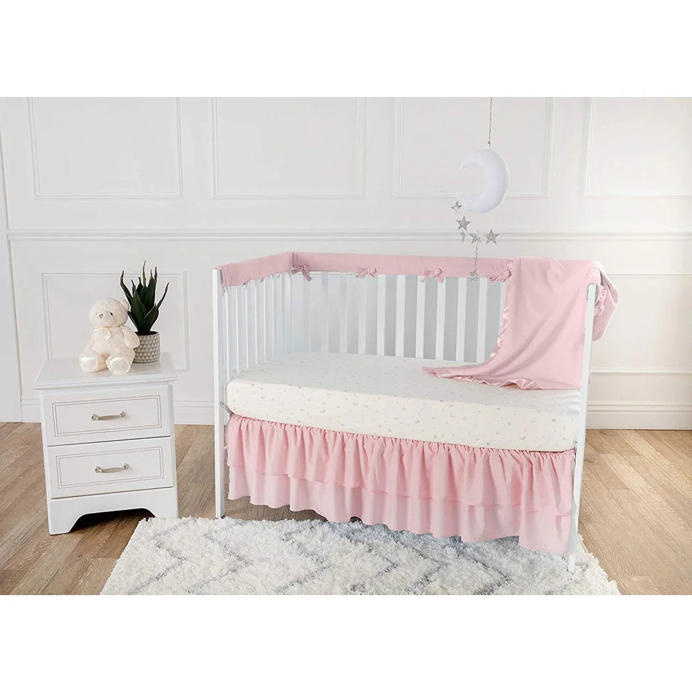2 Pack Natural Cotton Fitted Crib Sheets 52x28 Hypoallergenic