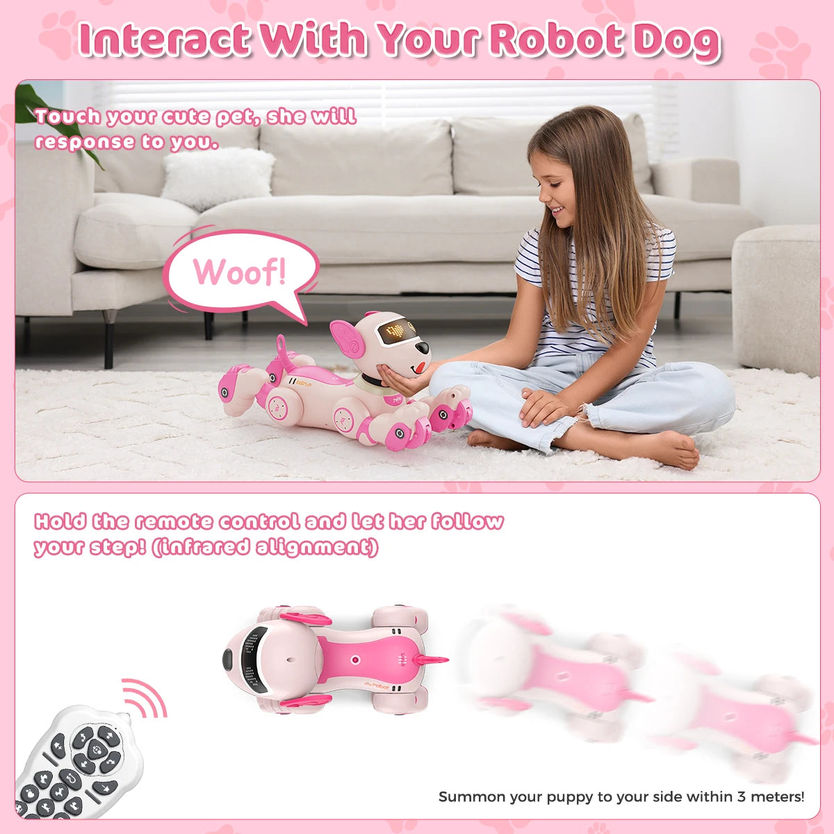 VATOS Robot Dog Toy With Remote Control And Voice Commands