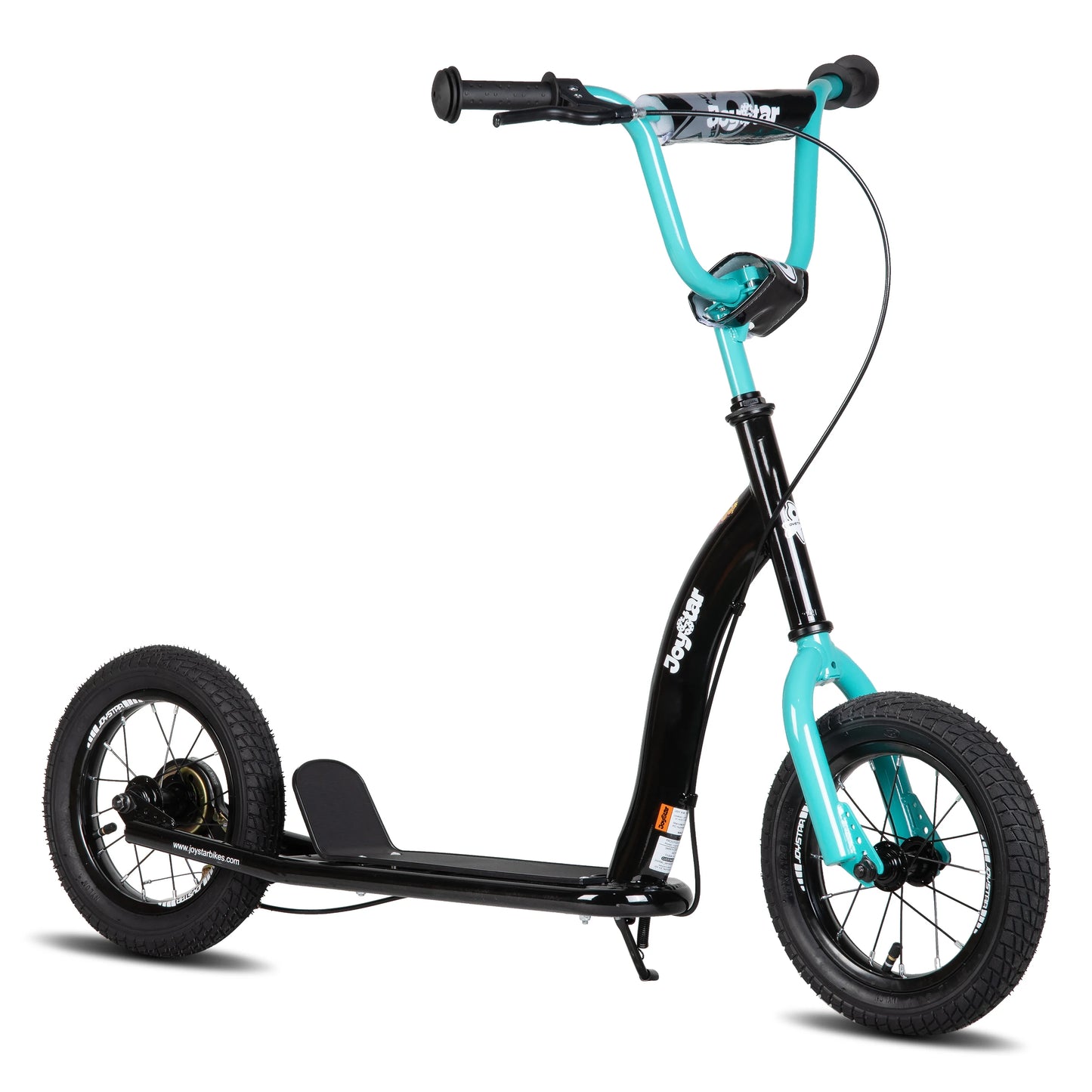 JOYSTAR Kick Scooter for Kids Lightweight Adjustable Handlebar 12 Inch Inflatable Wheels Rear Drum Brakes
