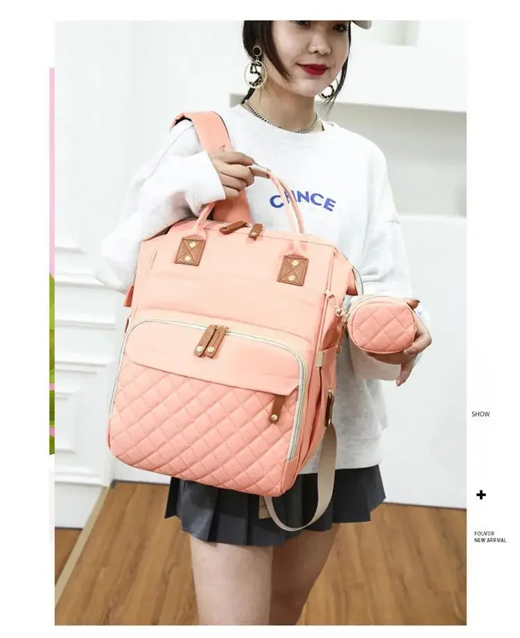 Waterproof Wear Resistant Mom Backpack Diaper Bag Capacity