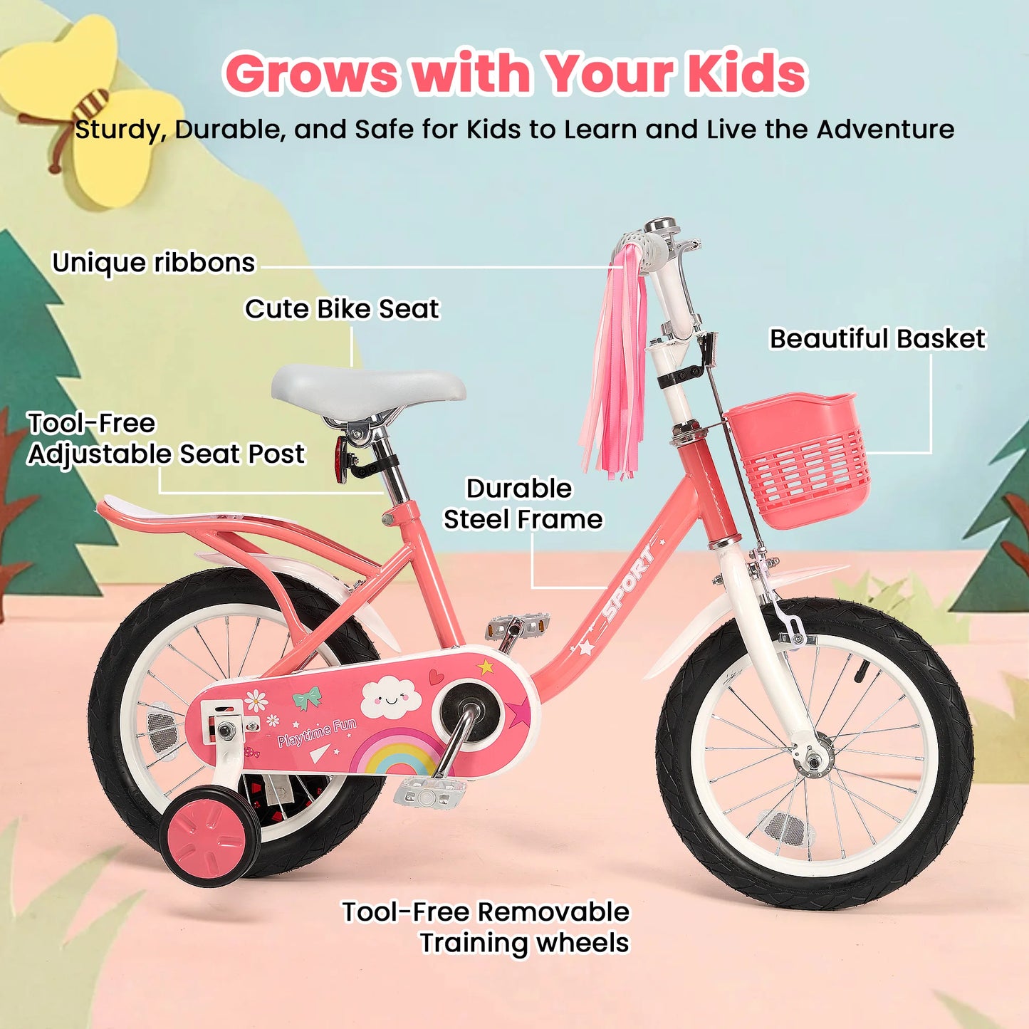 12 Inch Kids Bike for Ages 2 to 5 Years Old Boys and Girls with Training Wheels Children Bicycle for Kids and Toddlers