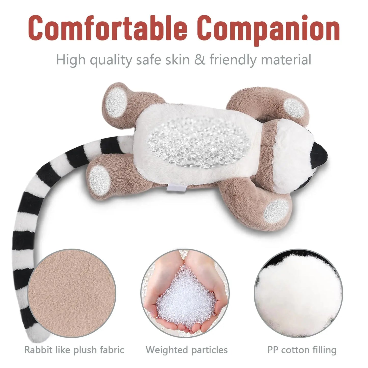 Niuniu Daddy 20 Inch Lemur Weighted Stuffed Animal Plush Toy Large Pillow for Kids Adults and Babies
