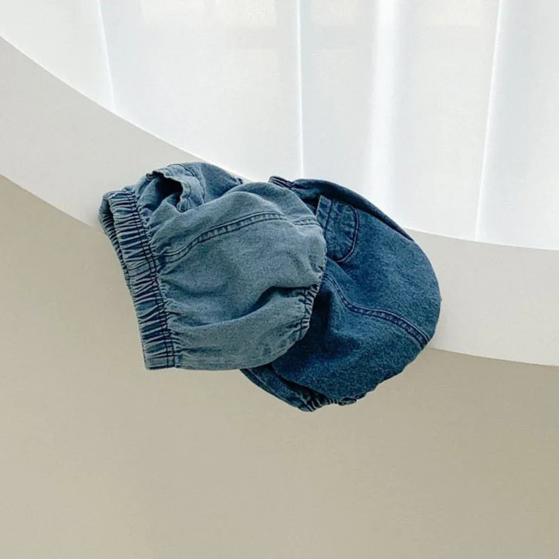 Adorable Baby Denim Shorts Casual Pants Pockets 0 To 24M