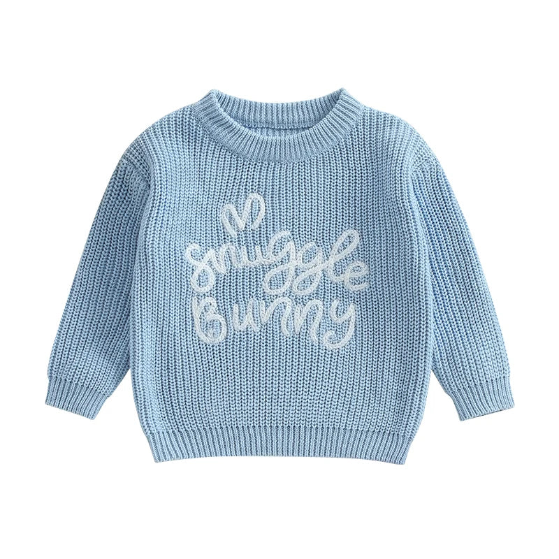 Adorable Easter Kids Sweaters With Bunny Ears Knit Pullover