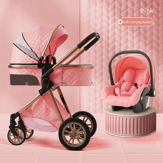 3 in 1 Luxury Baby Stroller Multifunctional Two Way Seat and Sleep Travel System for Newborns