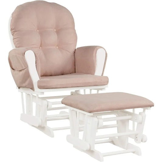 Baby Glider Rocker With Ottoman Nursery Glider Pink