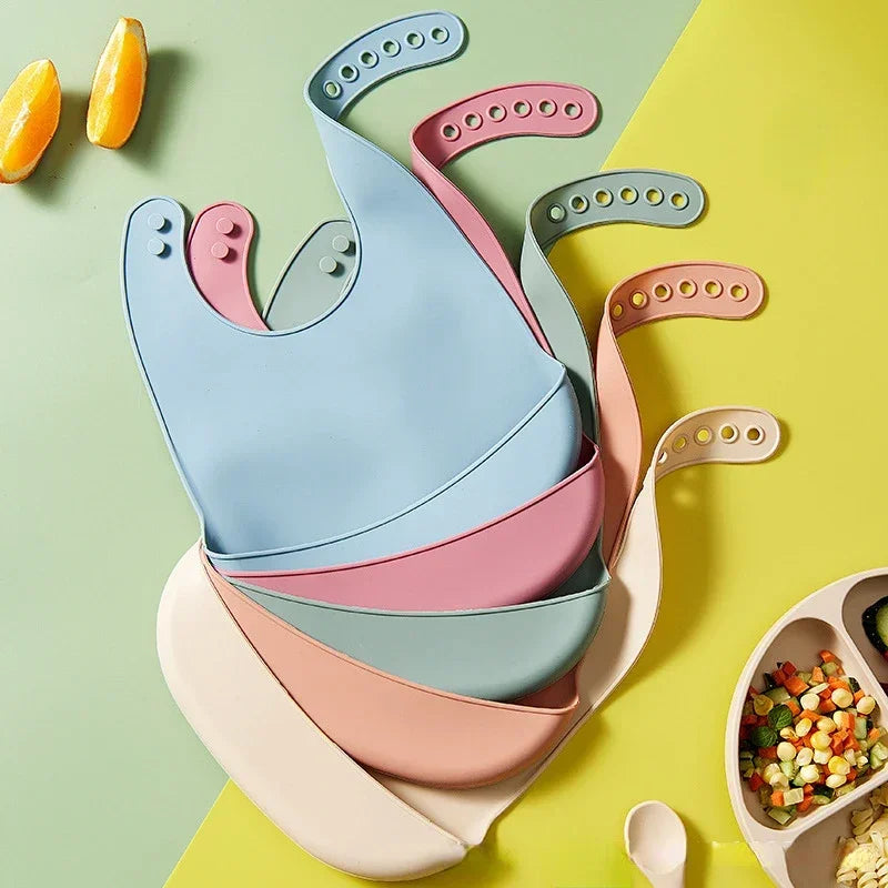 Adjustable Waterproof Baby Bib Silicone Drool Towel
