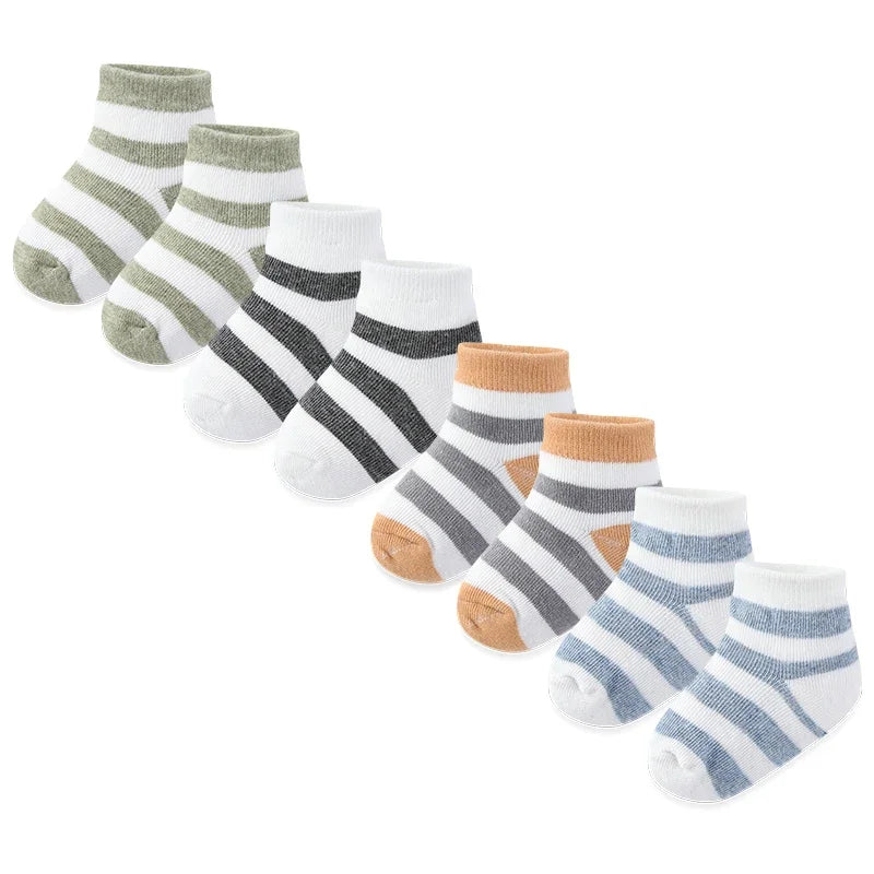 5 Pairs Cotton Mid Calf Socks For Newborns 0 To 12 Months