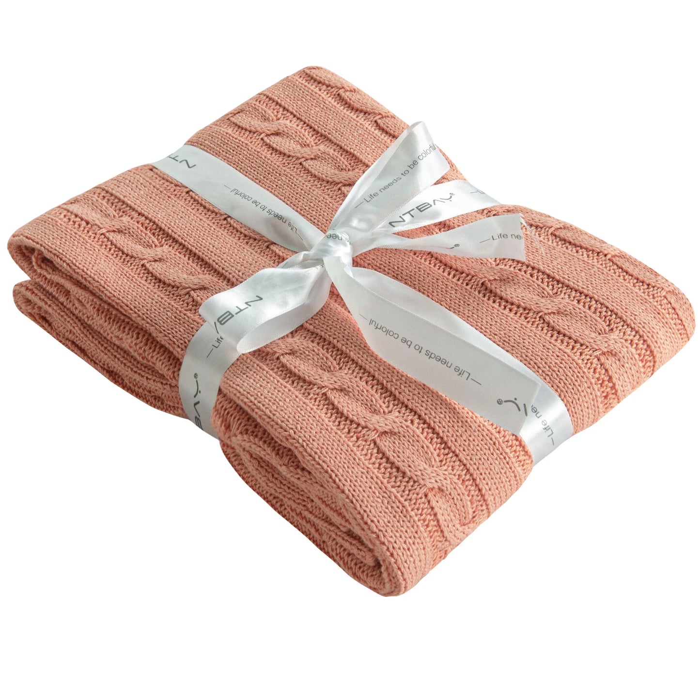 Ntbay 100 Percent Cotton Cable Knit Toddler Blanket Crib