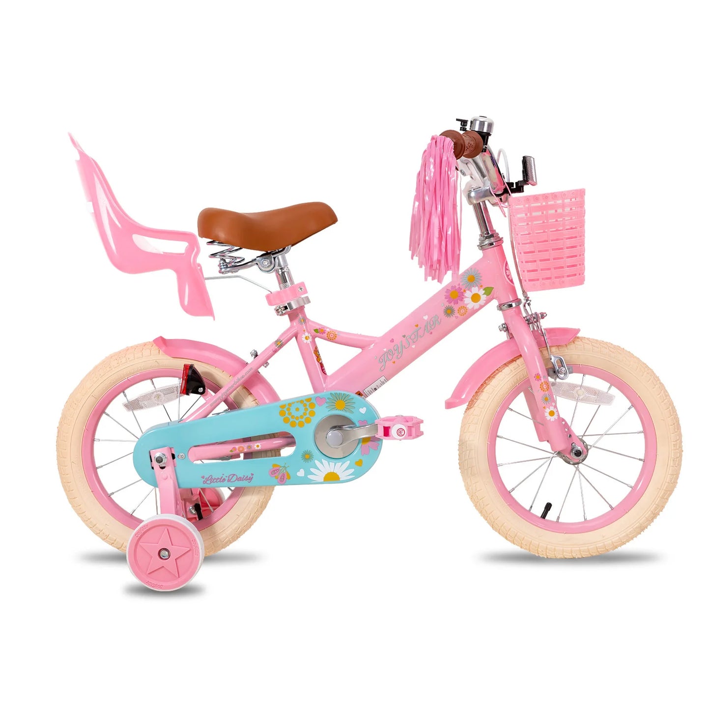 Joystar Kids Bike for Ages 2 to 7 Years 12 14 16 Inch Girls Bike with Doll Seat and Streamers Boys Bike with Flag and Plate