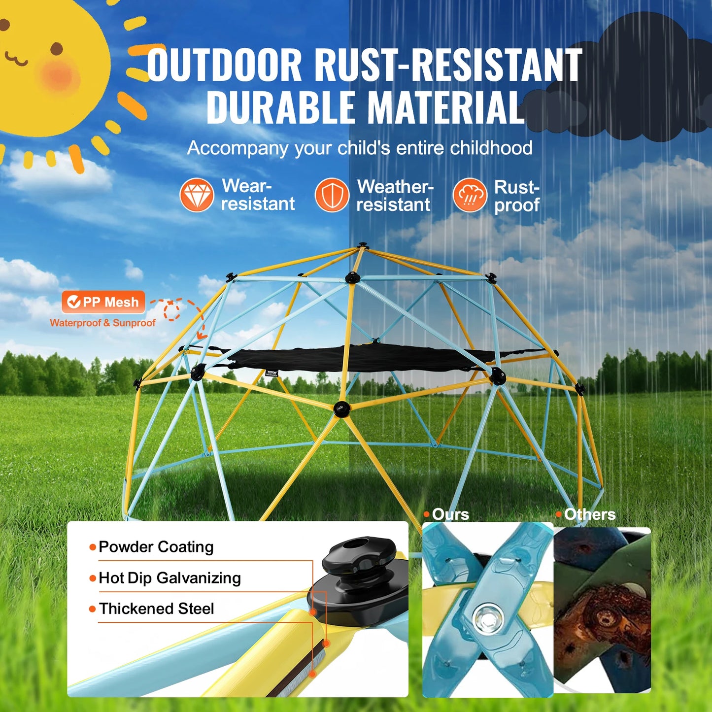 Geometric Climbing Dome For Kids 6 8 10 12 Feet Backyard