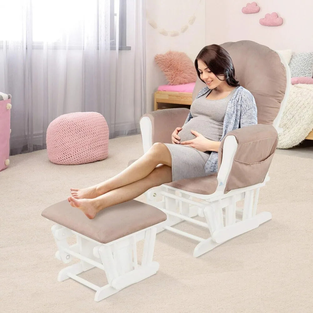 Baby Glider Rocker With Ottoman Nursery Glider Pink