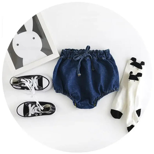 Adorable Baby Denim Shorts Pockets Pants 0 To 24 Months