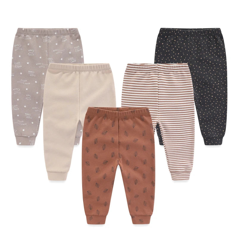 Kiddiezoom 5 Pcs Cotton Baby Leggings 0 To 12 Months Unisex