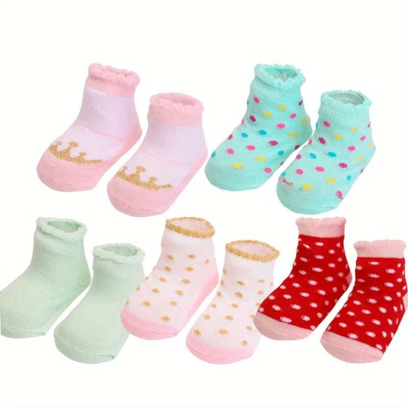 Unisex Cotton Non Slip Floral Print Toddler Christmas Socks