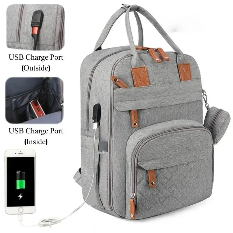 Diaper Backpack Mommy Waterproof Travel Tote Stroller Straps