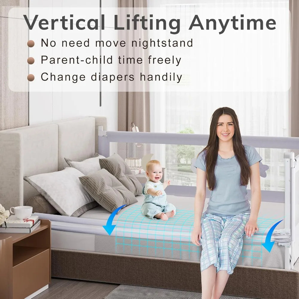 Toddler Bed Rails 3 Pack With Double Child Lock Pattern