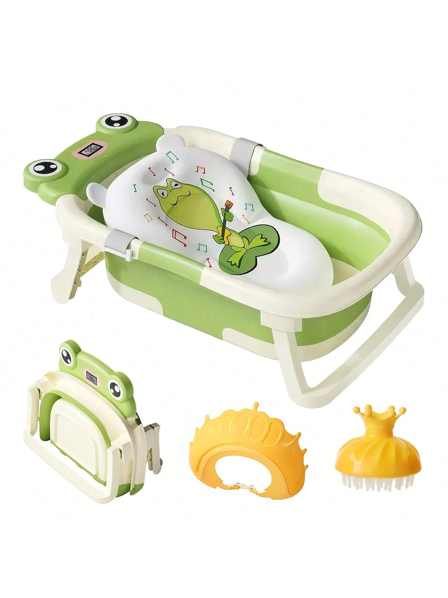Foldable Baby Bathtub Set Portable Tub With Thermometer