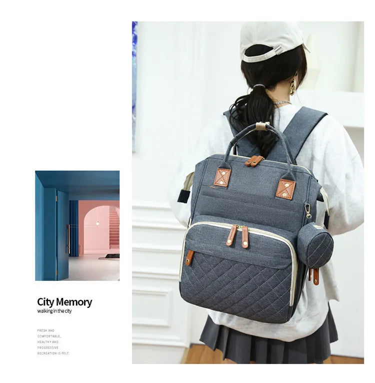 Waterproof Wear Resistant Mom Backpack Diaper Bag Capacity