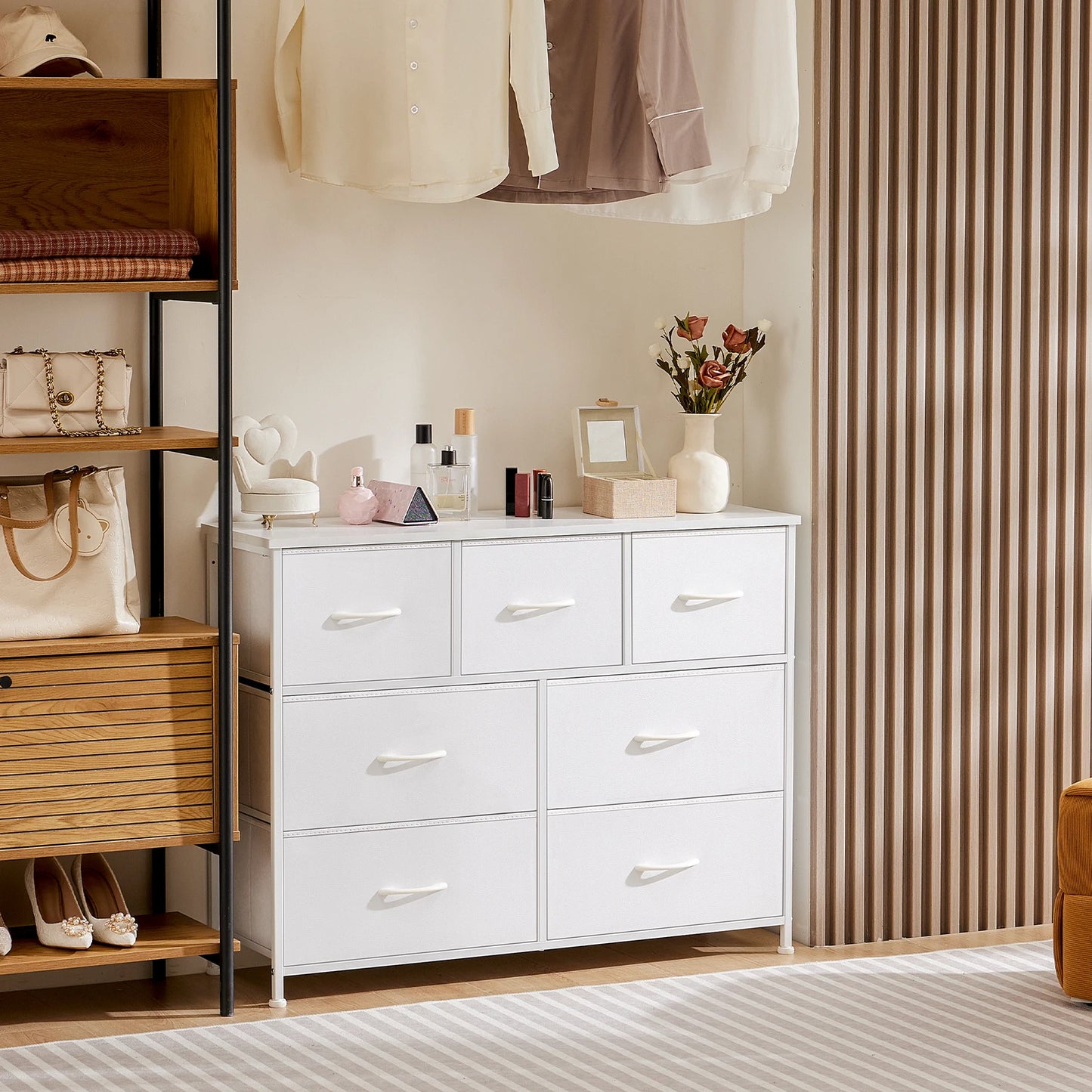 JHK Wardrobe With Fabric Drawers For Bedroom Storage