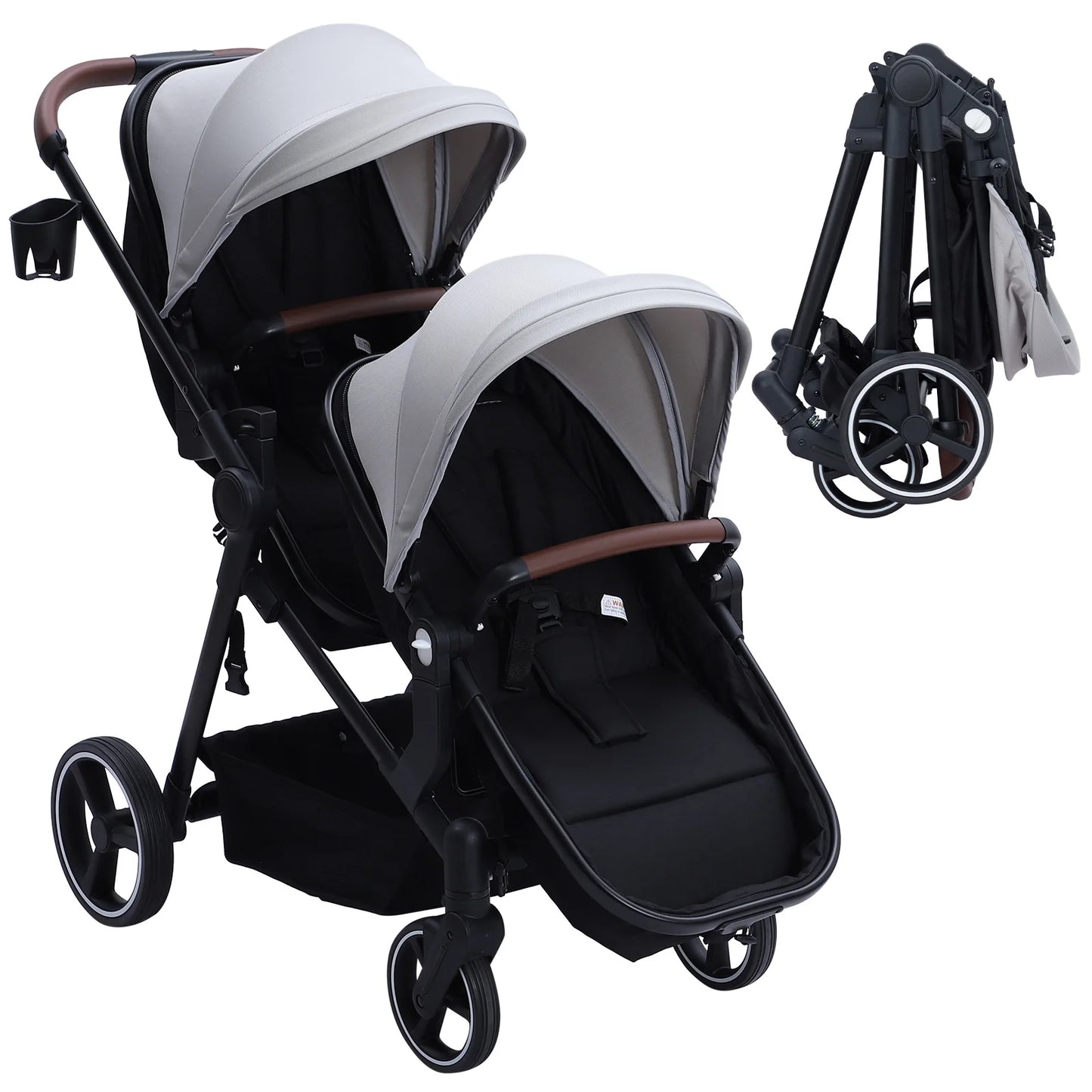 Double Stroller Tandem Infant Toddler Multi Position