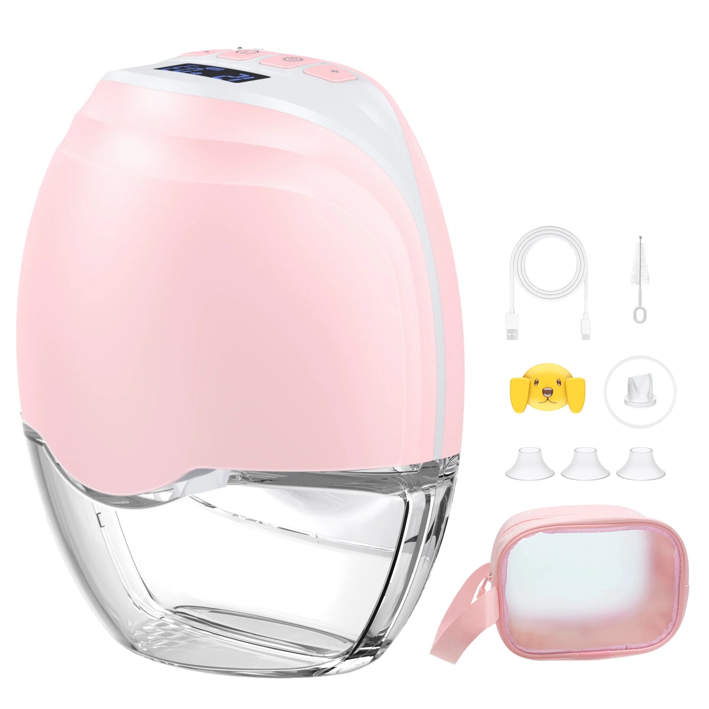 2 or 1 Pieces Wearable Breast Pump Hands Free Electric Breast Pump Silent Comfort Milk Collector BPA Free LED Display 3 Modes 12 Levels