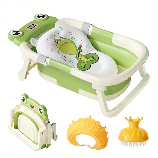 Foldable Baby Bathtub Set Portable Tub With Thermometer