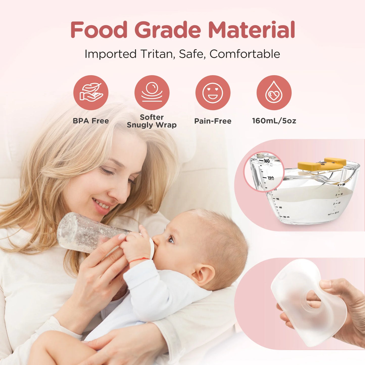 2 or 1 Pieces Wearable Breast Pump Hands Free Electric Breast Pump Silent Comfort Milk Collector BPA Free LED Display 3 Modes 12 Levels