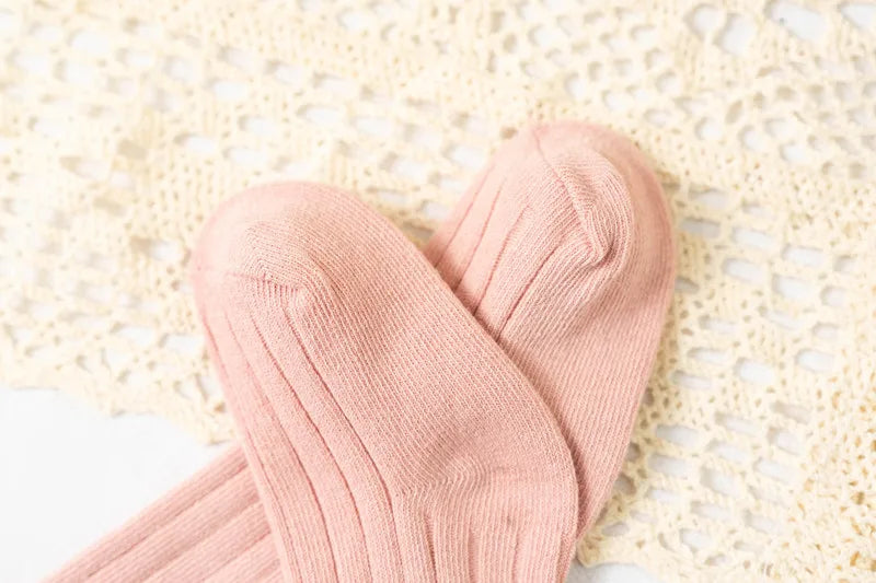 Ruffle Knee High Socks For Girls Cotton Lace Flower 0 To 8