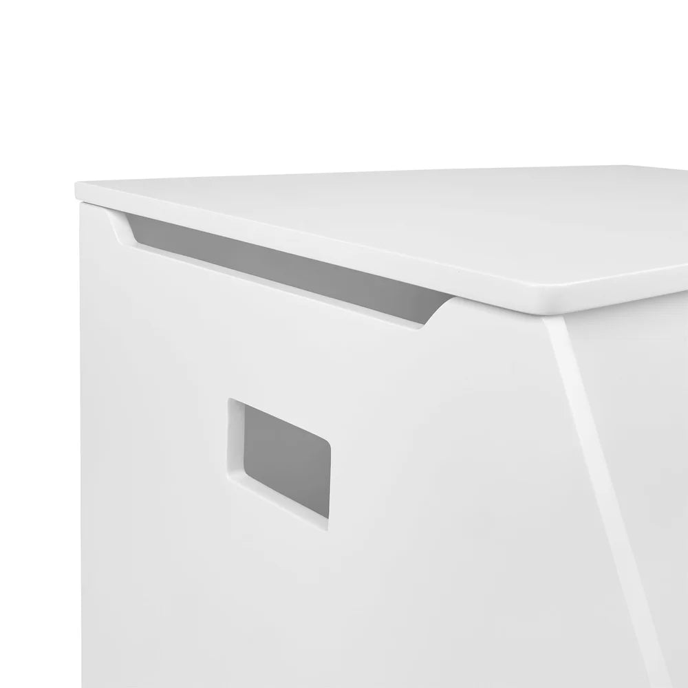Kids Toy Storage Chest Organizer Playroom Box with Safety Hinges Front Bookrack Durable MDF Construction for Toddlers